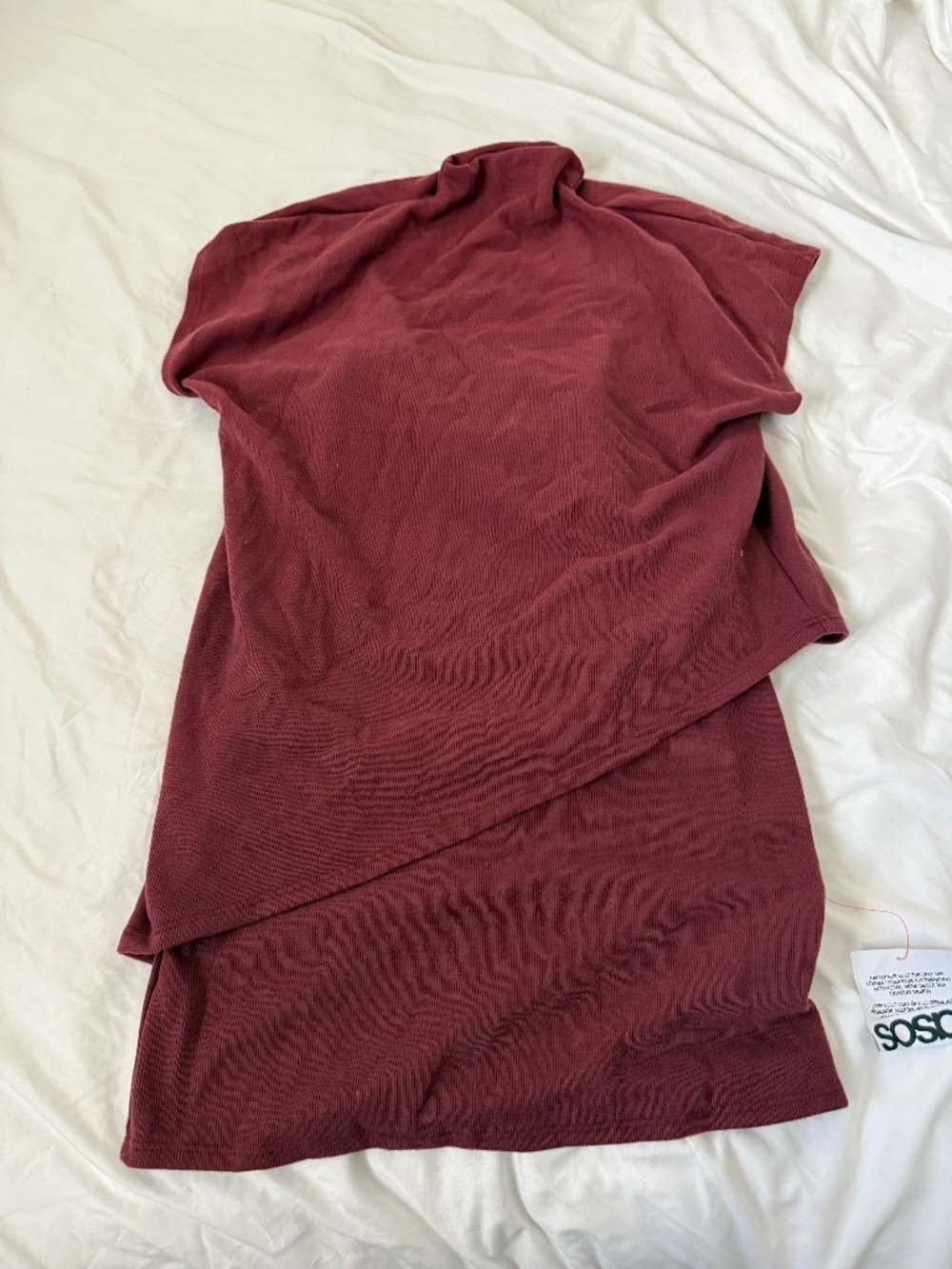 asos cape double layer mini dress   size small   details: -NWT -color: burgundy